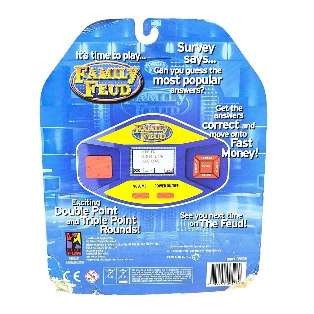 Family Feud Handheld Electronic Game #09528 Basic Fun 2016 
